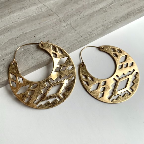 NEW~ Sundance Cut Out Hoop Earrings - Picture 3 of 5